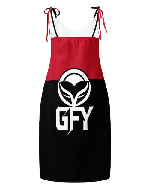 Remake GFY Clothing: Design 02 – Tie-strap midi dress – Black, Red & White