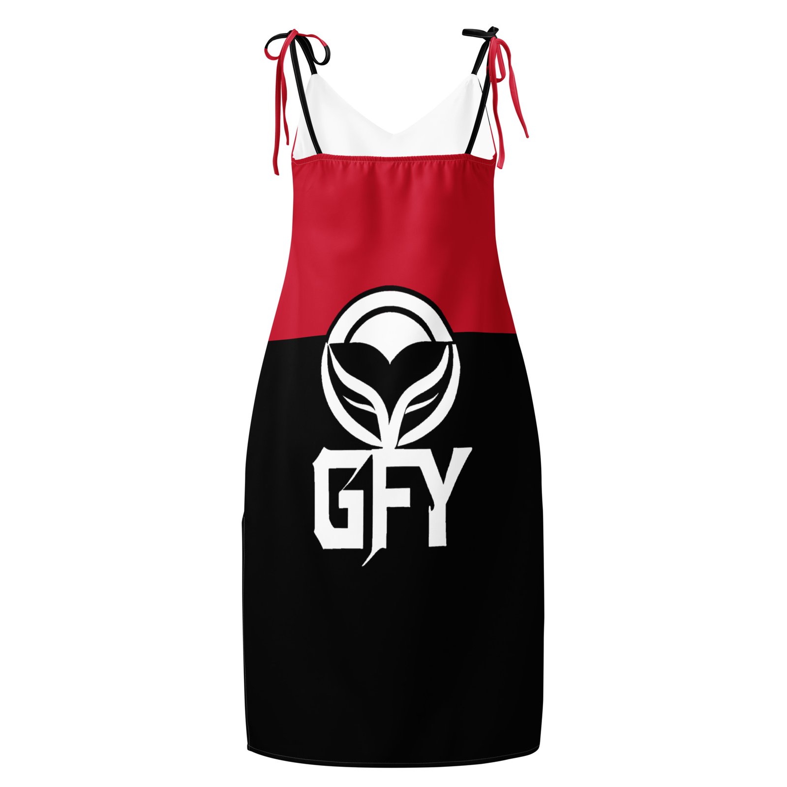 Remake GFY Clothing: Design 02 – Tie-strap midi dress – Black, Red & White