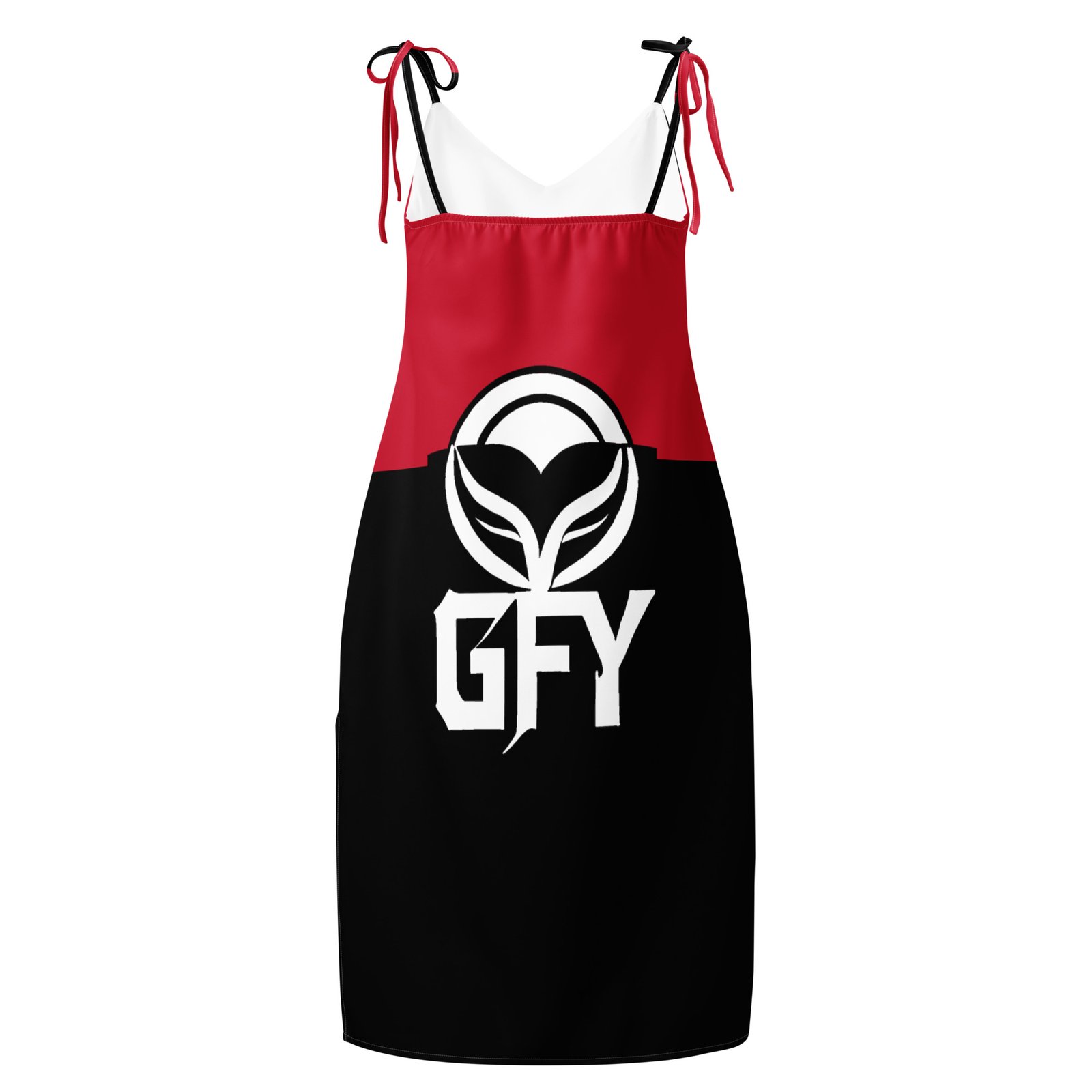 Remake GFY Clothing: Design 02 – Tie-strap midi dress – Black, Red & White - Image 9