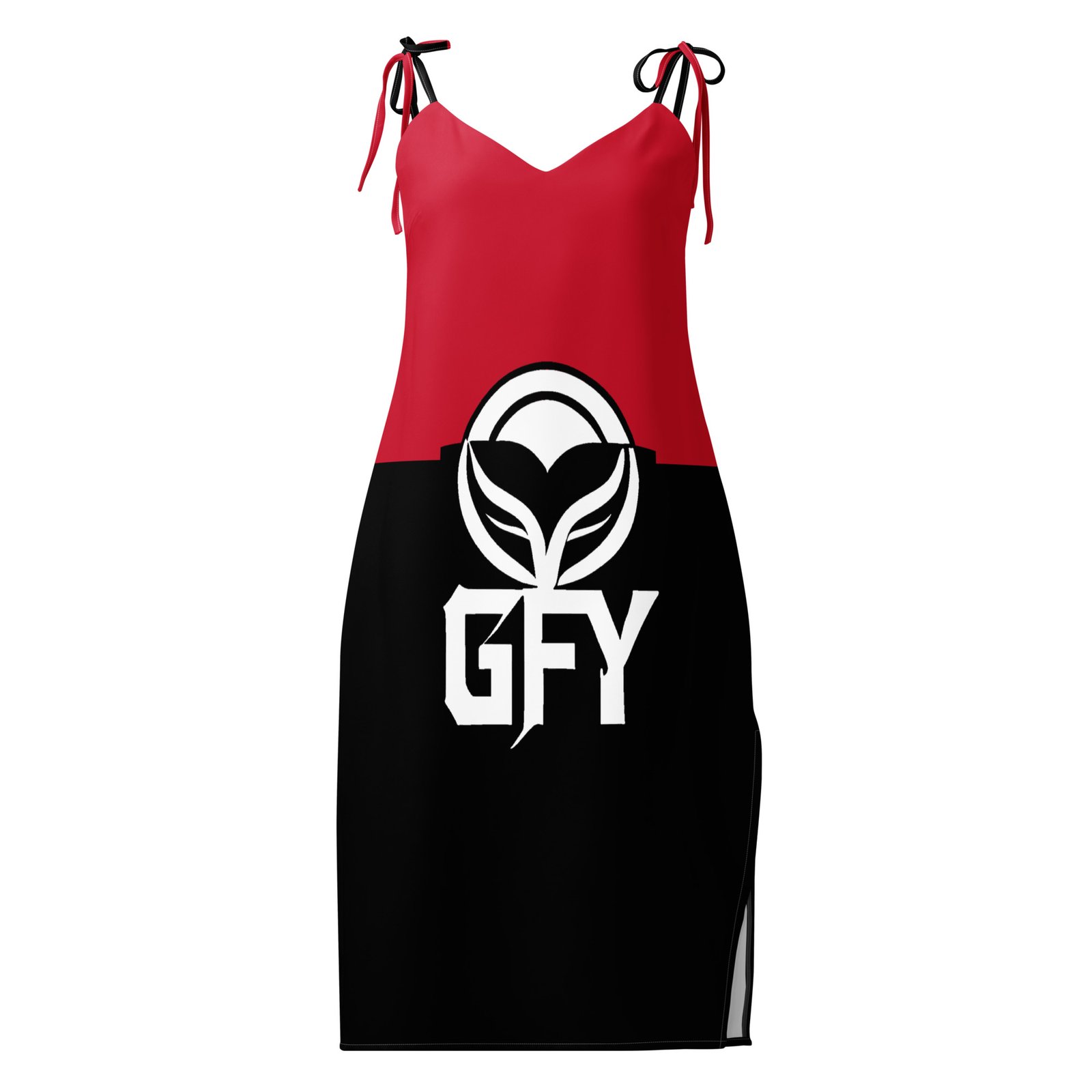 Remake GFY Clothing: Design 02 – Tie-strap midi dress – Black, Red & White - Image 15