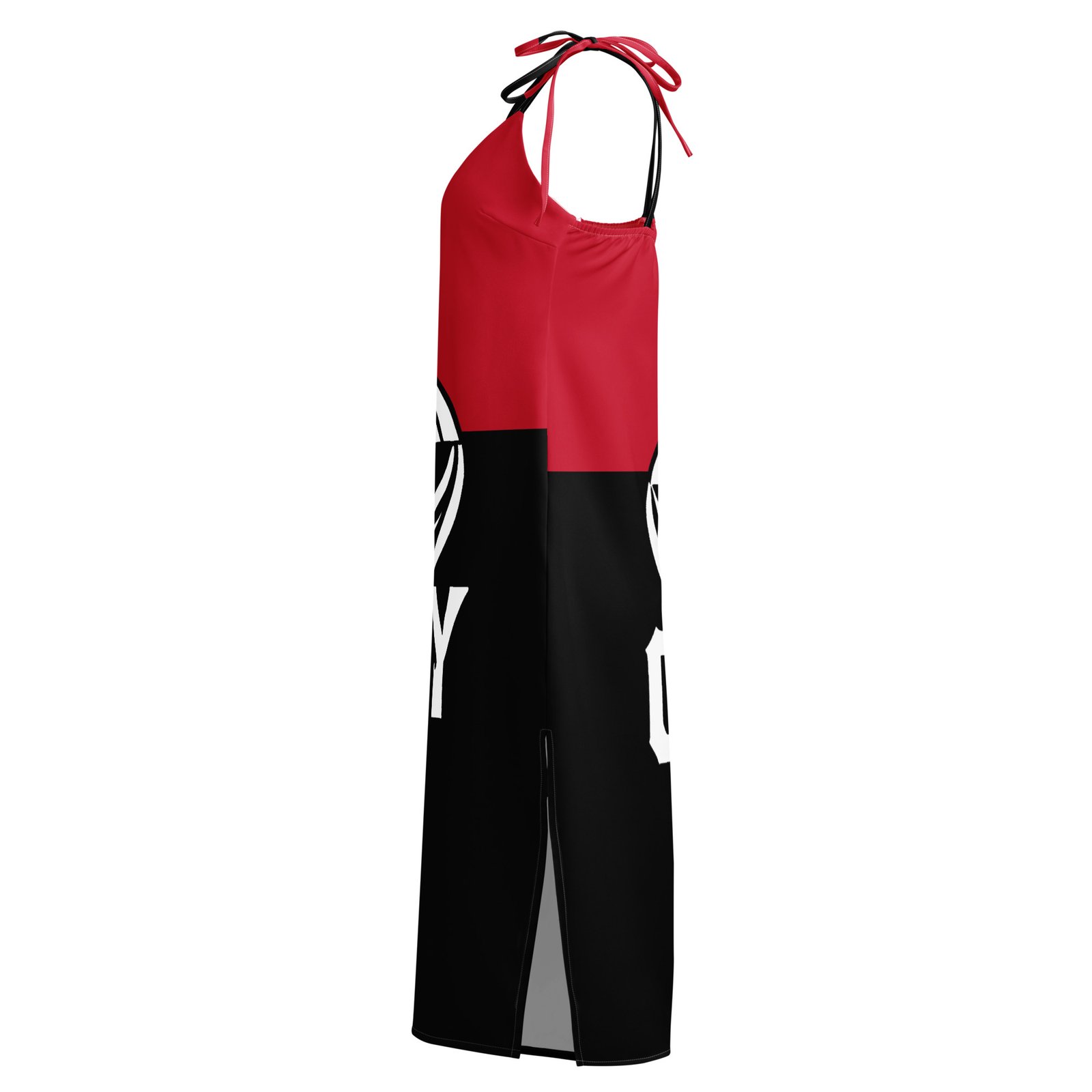 Remake GFY Clothing: Design 02 – Tie-strap midi dress – Black, Red & White - Image 7