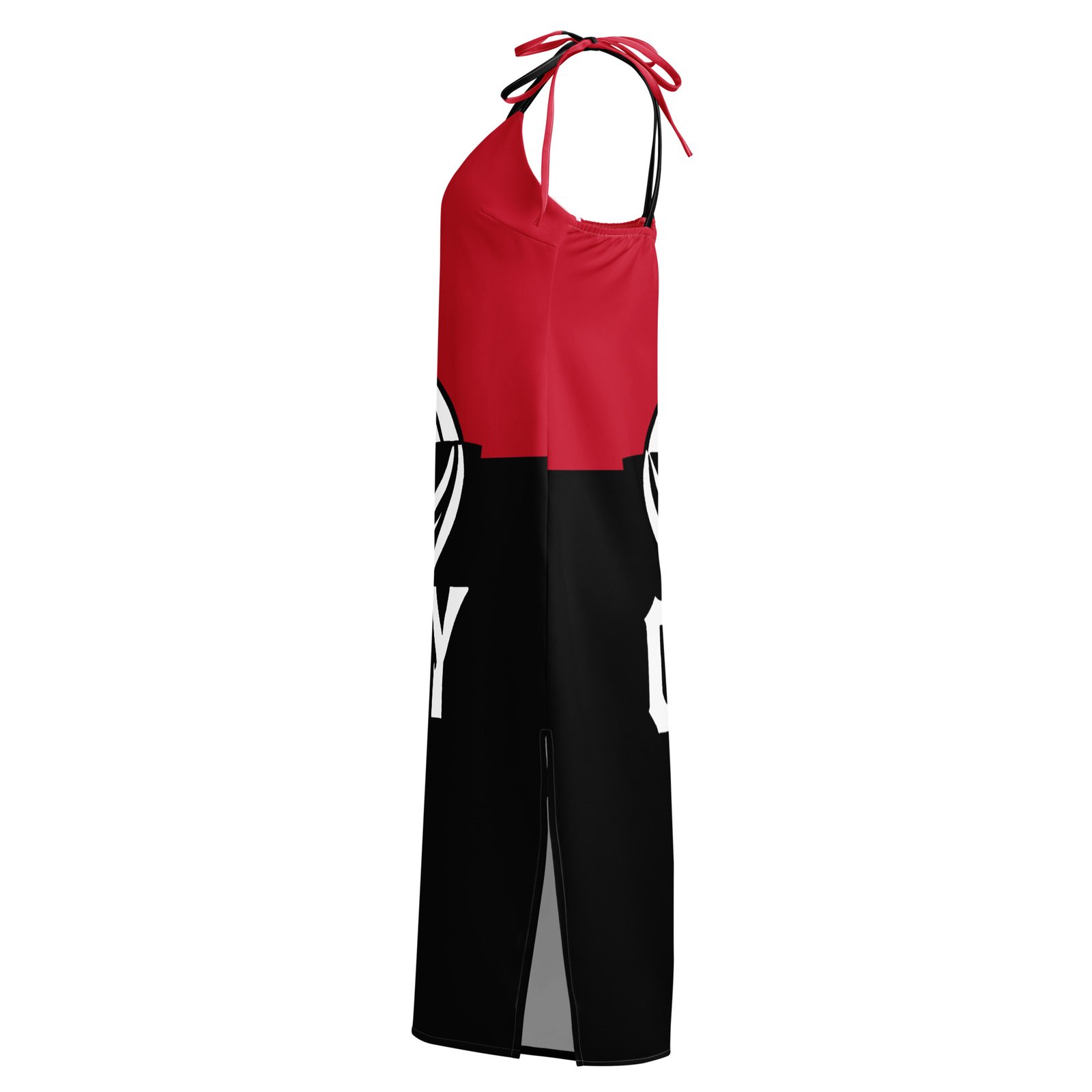Remake GFY Clothing: Design 02 – Tie-strap midi dress – Black, Red & White - Image 16