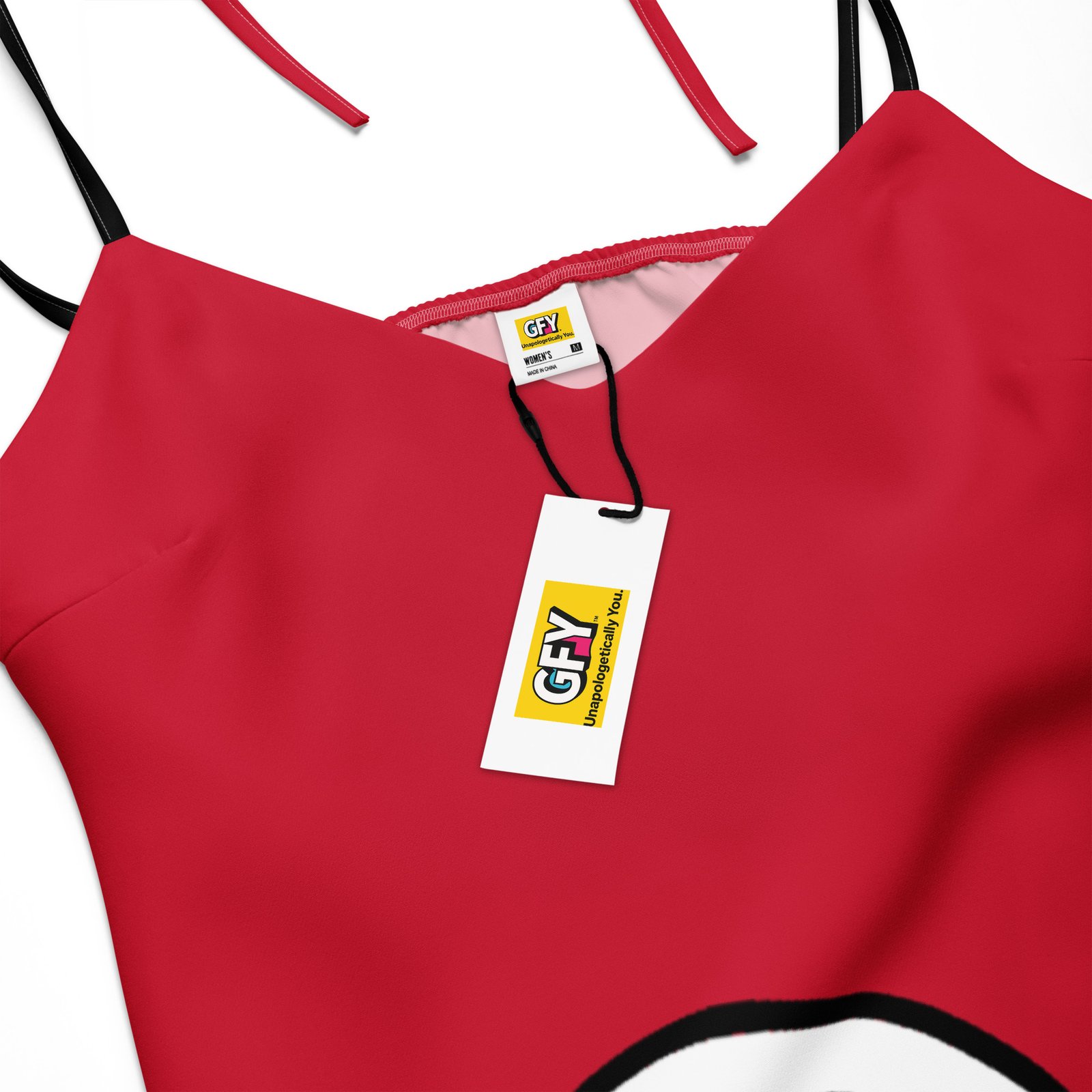 Remake GFY Clothing: Design 02 – Tie-strap midi dress – Black, Red & White - Image 11