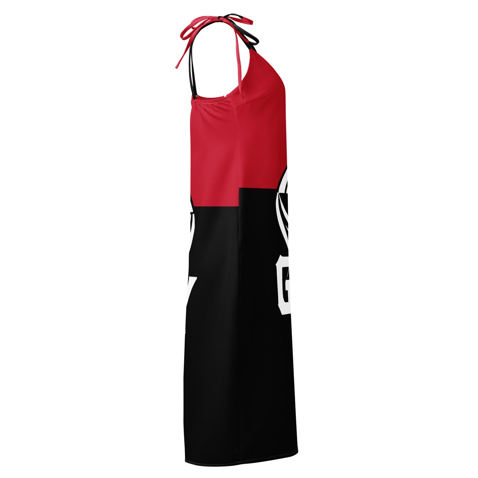 Remake GFY Clothing: Design 02 – Tie-strap midi dress – Black, Red & White - Image 8