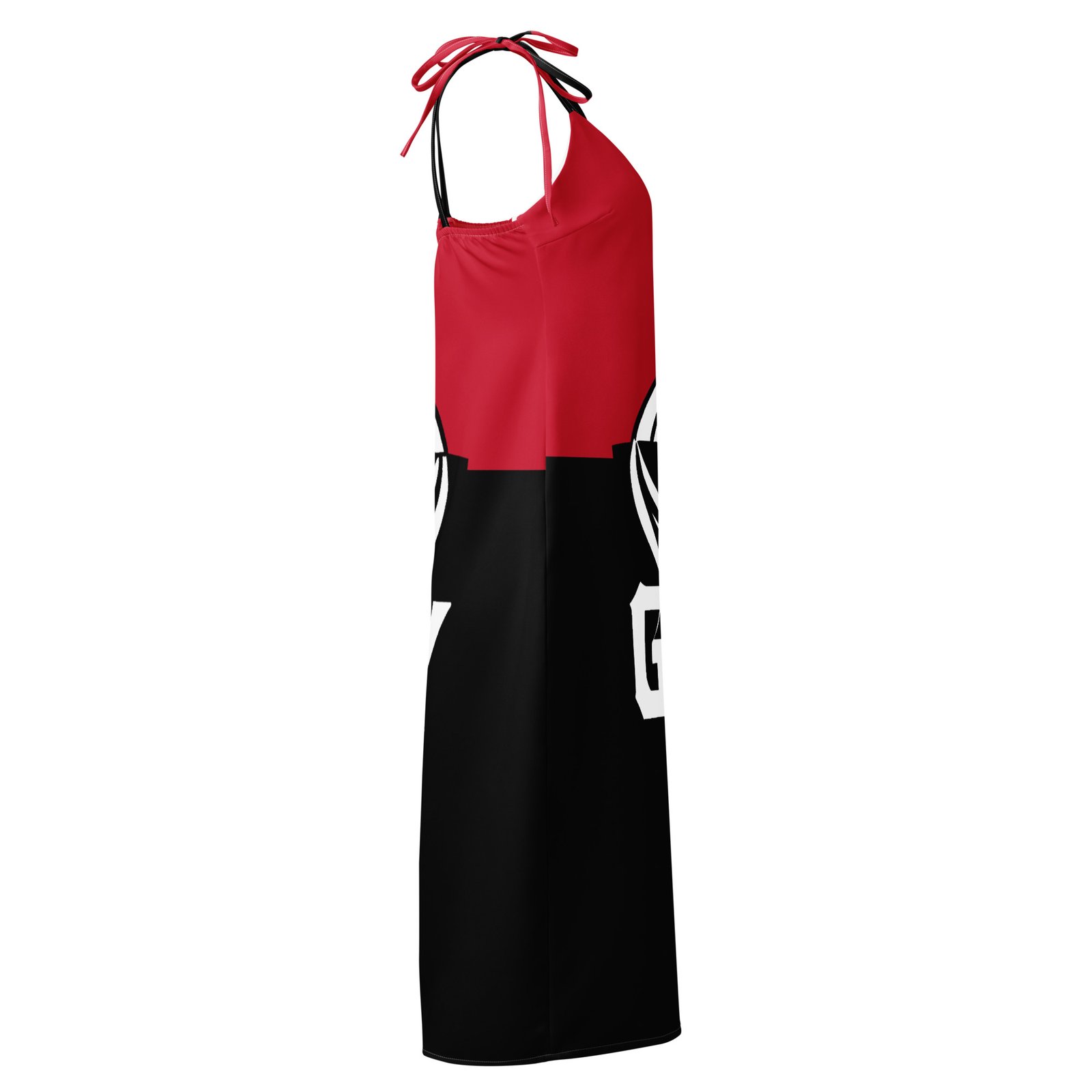 Remake GFY Clothing: Design 02 – Tie-strap midi dress – Black, Red & White - Image 17